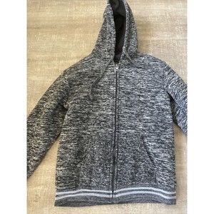 Men’s 2XL Fleece Lined Hooded Zip Up Jacket Black, Grey WARM